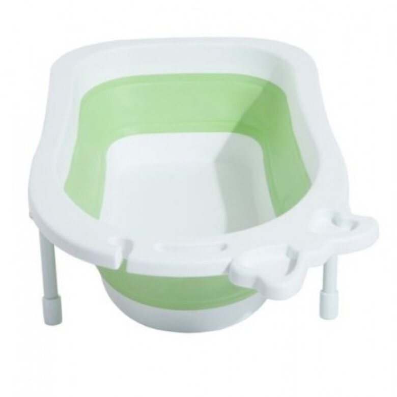 Bañera plegable HomCom para mascotas color Blanco/Verde, , large image number null