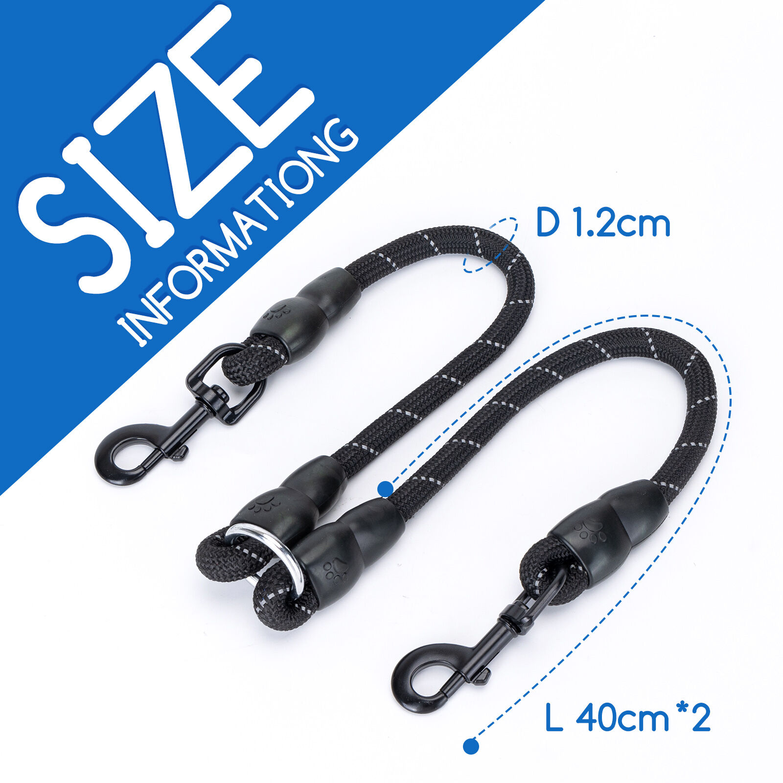 Nobleza Correa Double para Perros Nylon Redonda, Sin Enredos Rotaci&oacute;n Giratoria de 360&deg;, para Perros Grandes y Medianos Peque&ntilde;os, , large Imagen numero 4