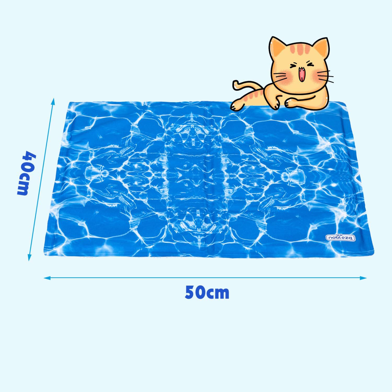 Nobleza Alfombra Refrescante para Gatos &ndash; Gel Auto-refrigerante No T&oacute;xico, Activado por Presi&oacute;n, 40x50 cm, Azul con Estampado, , large Imagen numero 2