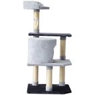 Árbol rascador PawHut para gatos con plataformas casetas ratón color Beige/Gris, , large image number null