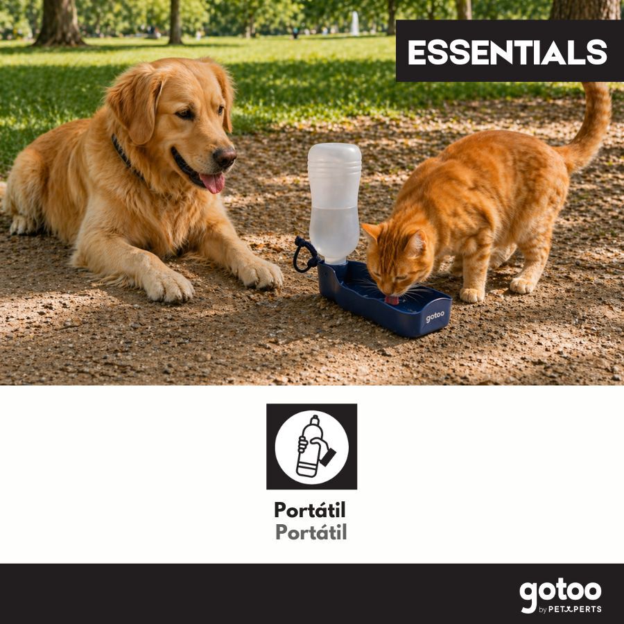Gotoo Botella Bebedero Port&aacute;til de Pl&aacute;stico Azul para perros y gatos, , large Imagen numero 5