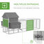 PawHut Gallinero Grande de Madera 310,5x149,5x149 cm Jaula para 4-6 Gallinas Gallinero con 2 Ventanas Puertas Nido Bandeja Extraíble y Rampa para Exterior Gris, , large indicador imagen numero 5