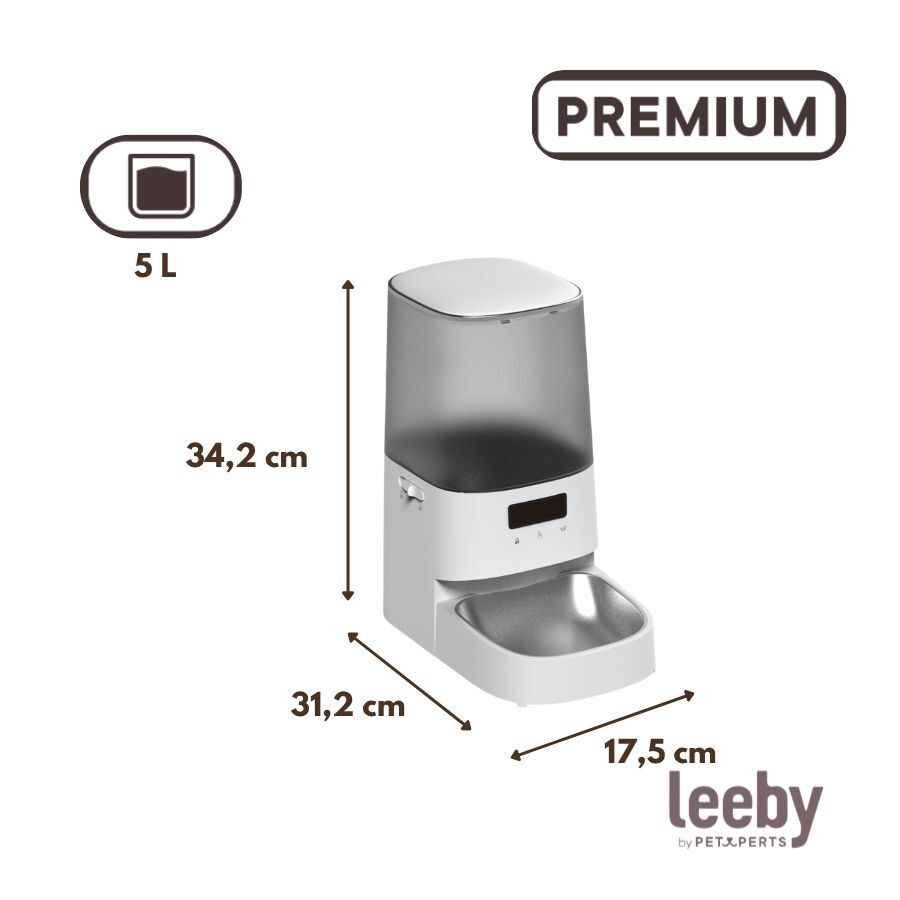 Leeby Comedero Automático Inteligente de Acero Inoxidable para perros y ...