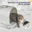 PawHut Arenero para Gatos de Acero Inoxidable con Cubierto Caja de Arena para Gatos Arenero con Bolsa Desodorizante Pala Fácil de Limpiar 52,4x41,3x39,9 cm Gris, , large indicador imagen numero 5