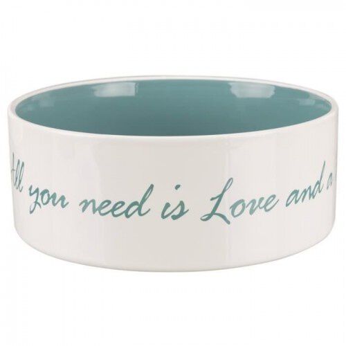 Trixie pet&#039;s home comedero de cerámica crema y azul claro para perros thumbnail