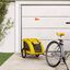 vidaXL Remolque de bicicleta mascotas hierro tela Oxford amarillo, , large indicador imagen numero 2