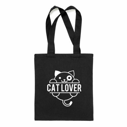 Bolsa tote &quot;Cat Lover&quot; color Negro