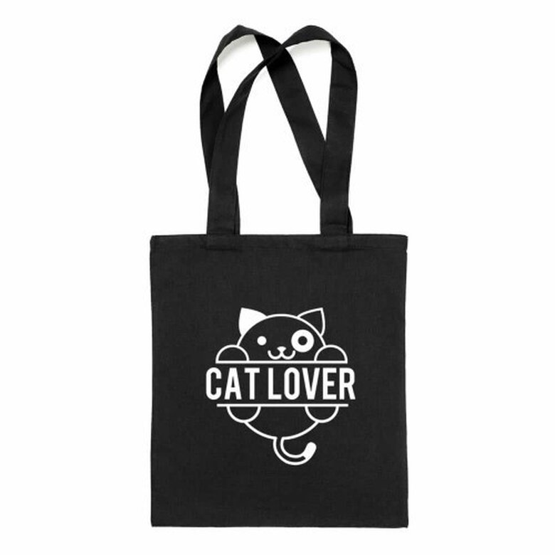 Bolsa tote "Cat Lover" color Negro, , large image number null