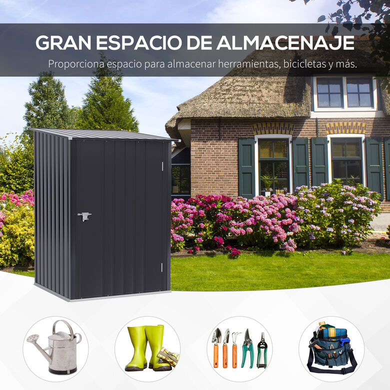 Outsunny Cobertizo Exterior Gris Oscuro para Almacenamiento de Herramientas thumbnail