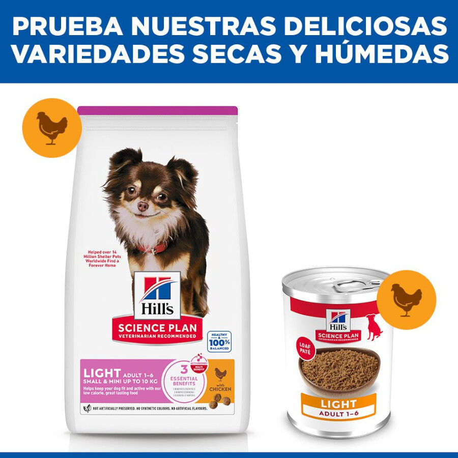 6 kg Hill's Science Plan Light Adult Small y Mini Pollo pienso para perros, , large Imagen numero 8