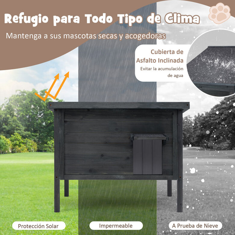 COSTWAY Casa Aislada para Gatos al Aire Libre thumbnail