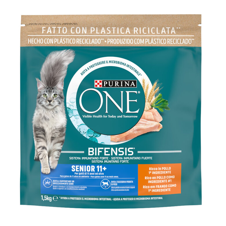1.5 kg Purina One Senior 11+ Bifensis Pollo pienso para gatos