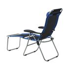 Tumbona Outsunny de acero reclinable y plegable Azul y Negro, , large image number null