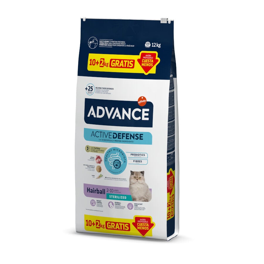 Advance Sterilized Hairball Pavo y Cebada pienso para gatos