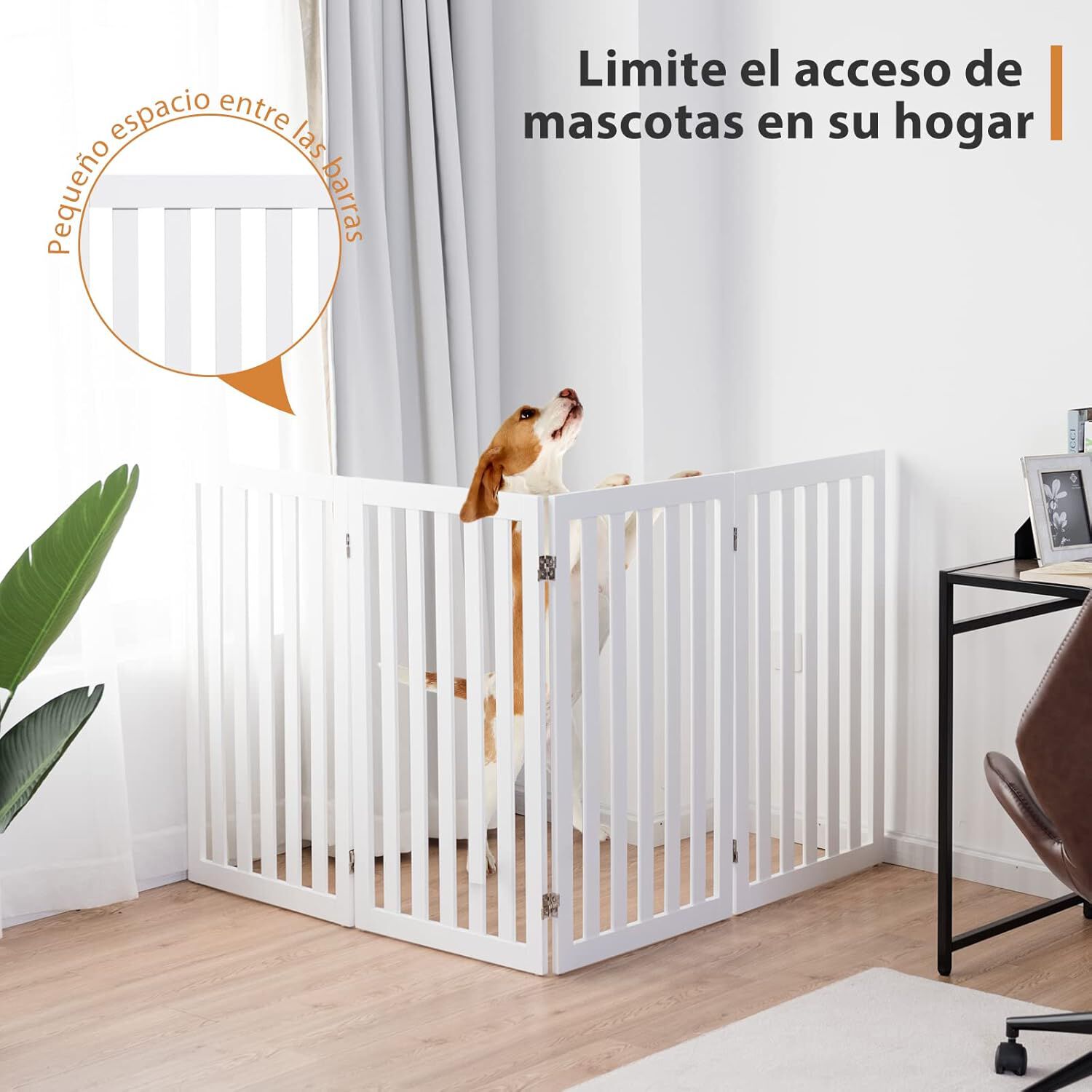 Costway Cerca Madera Plegable Blanco para perros thumbnail