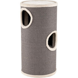 COSTWAY Barril Rascador para Gatos de 4 Niveles, 70 cm Torre Gato Rascador con Almohadilla para Rascar de Sisal, Cama Acolchada, Condominio para Gato Forma Barril, Ideal para Hogares con Varios Gatos