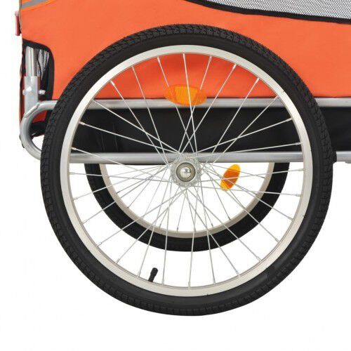 Vidaxl remolque de bicicleta naranja y gris, , large Imagen numero 4