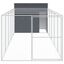 vidaXL Caseta perros con corral acero galvanizado gris 214x1069x181 cm, , large indicador imagen numero 6