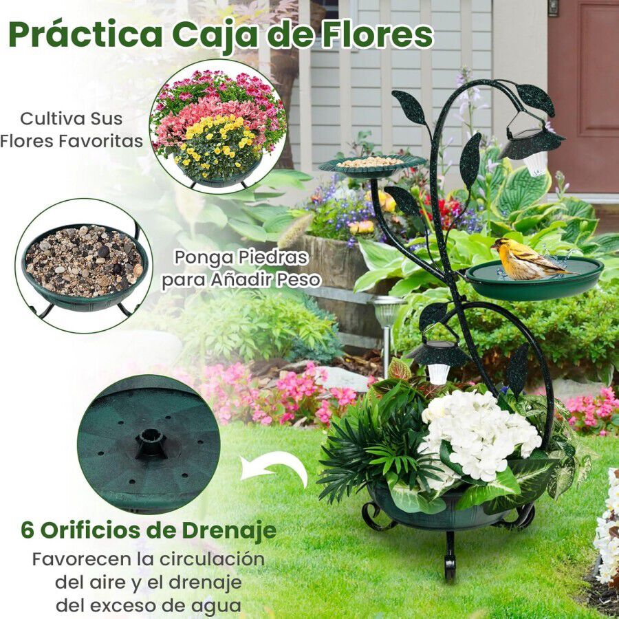 COSTWAY Comedero Exterior con Luces LED para Pájaros thumbnail