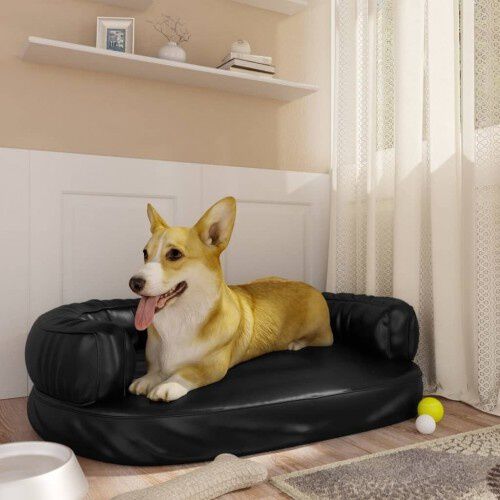 Vidaxl sof&aacute; acolchado rectangular negro para perros, , large Imagen numero 4