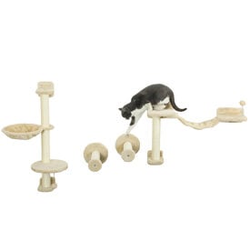 PawHut Rascador Estantes Beige para gatos