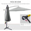 Outsunny Sombrilla de Jardín Ø300x250 cm Parasol Excéntrico Inclinable con Manivela Base Cruzada y Soporte de Acero Protección Solar para Terraza Exterior Gris, , large indicador imagen numero 5