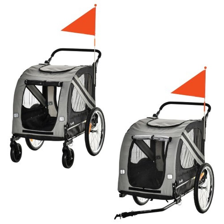 PawHut Remolque de Bicicleta para perros, , large image number null