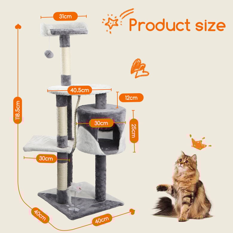 Nobleza Árbol rascador gris para gatos thumbnail