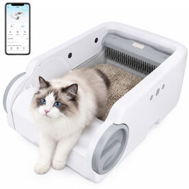 Nobleza Arenero Autom&aacute;tico Gatos Autolimpiable Abierto Smart, Caja de Arena Inteligente con App y Sensor Infrarrojo Antiatrapamiento, Gran Capacidad para Varios Gatos, Inodoro El&eacute;ctrico Silencioso