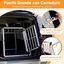 COSTWAY Transport&iacute;n para Perros y Gatos, Jaula para Perros de Aluminio con Cerradura y Separador, Transport&iacute;n de Viaje para Perros Peque&ntilde;os y Medianos, Resistente a Mordeduras (91x65x69,5 cm), , large indicador imagen numero 4