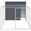 vidaXL Caseta perros con corral acero galvanizado gris 214x1069x181 cm, , large indicador imagen numero 18