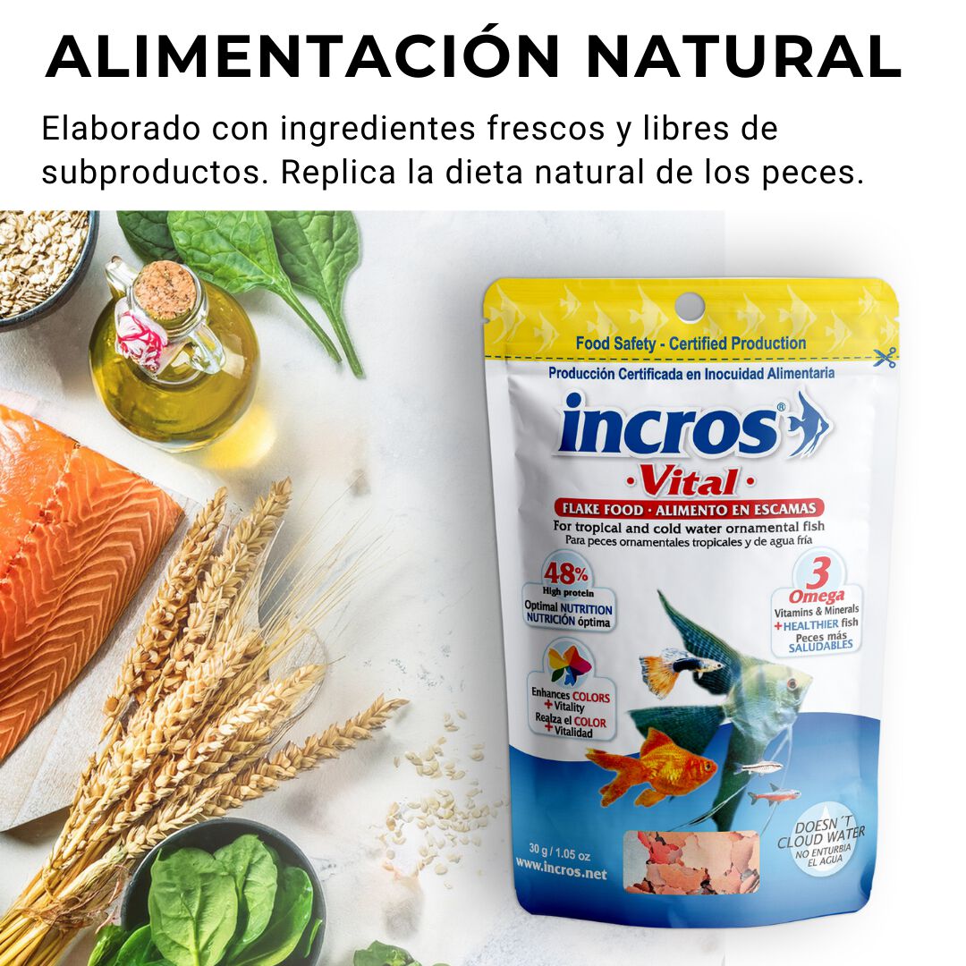 Comida para Peces Tropicales Alimento Premium en Escamas Incros Vital, , large Imagen numero 4