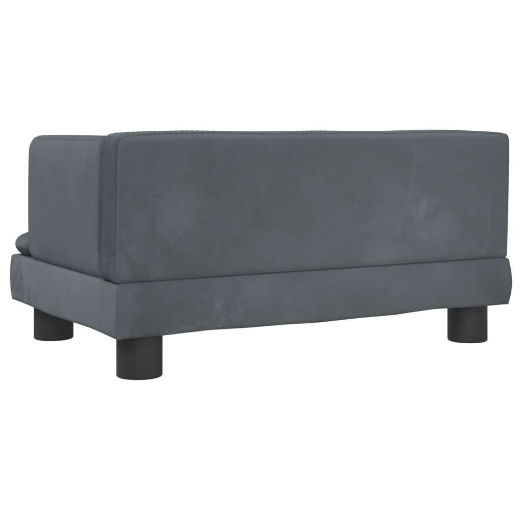 vidaXL Cama para perros de terciopelo gris oscuro 80x45x30 cm, , large Imagen numero 9