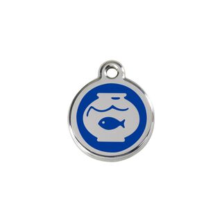 Red Dingo Placa identificativa Acero Inoxidable Esmalte Pecera Azul para gatos