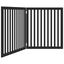 vidaXL Puerta para perros plegable 2 paneles madera álamo negra 160 cm, , large indicador imagen numero 1