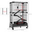 PawHut Jaula para Animales Pequeños con Ruedas 114x75x50 cm Valla para Mascotas con 3 Plataformas 3 Rampas Bandejas Extraíbles para Hurones Conejos Negro, , large indicador imagen numero 3