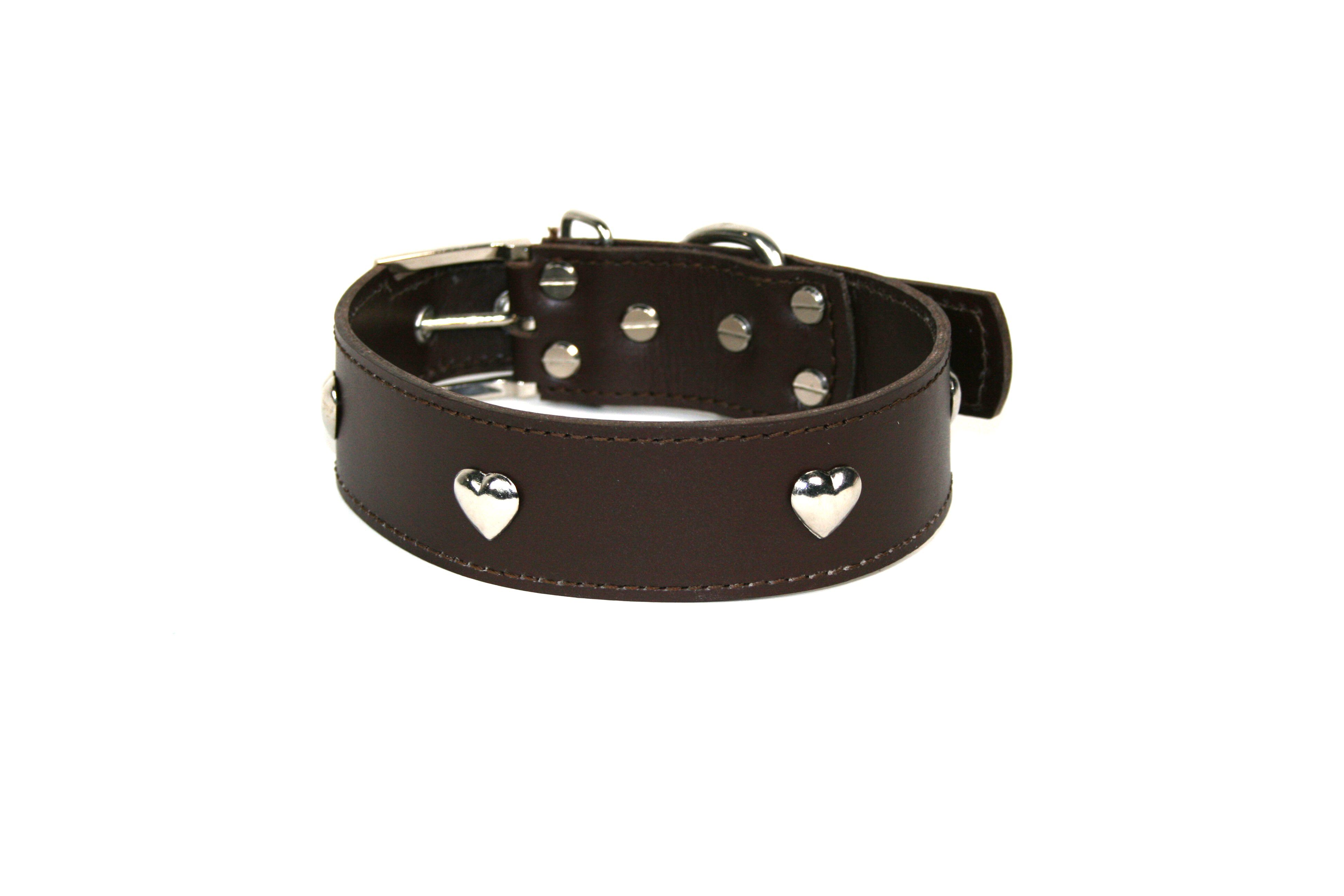 COLLAR DE PIEL MARRON CON  CORAZON, , large Imagen numero 2