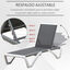 Outsunny Conjunto de 2 Tumbonas Reclinables de Aluminio Tumbonas de Jard&iacute;n con Respaldo Ajustable en 5 Niveles y 2 Ruedas para Terraza Balc&oacute;n Piscina 170x67,5x95 cm Gris y Blanco, , large indicador imagen numero 4