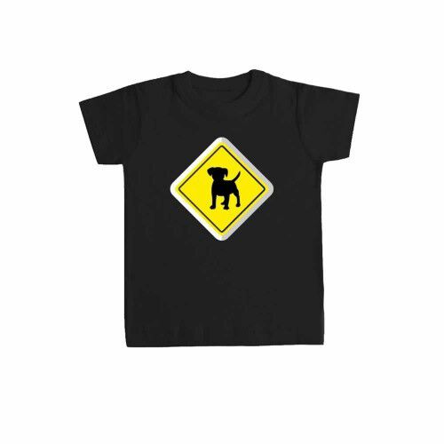 Camiseta ni&ntilde;o/a "Placa permitido perros" color Negro, , large Imagen numero 1