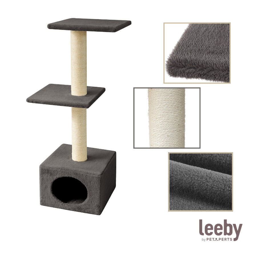 Leeby Colette torre rascador con cama nido gris para gatos thumbnail