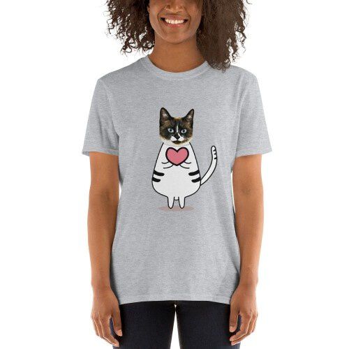 Mascochula camiseta mujer enamorao personalizada con tu mascota gris thumbnail