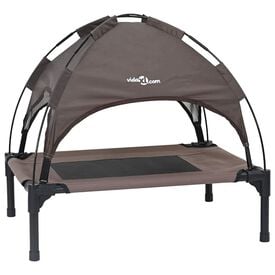 vidaXL Cama para Perros con Dosel Sofá Silla Tela Oxford y Acero Marrón