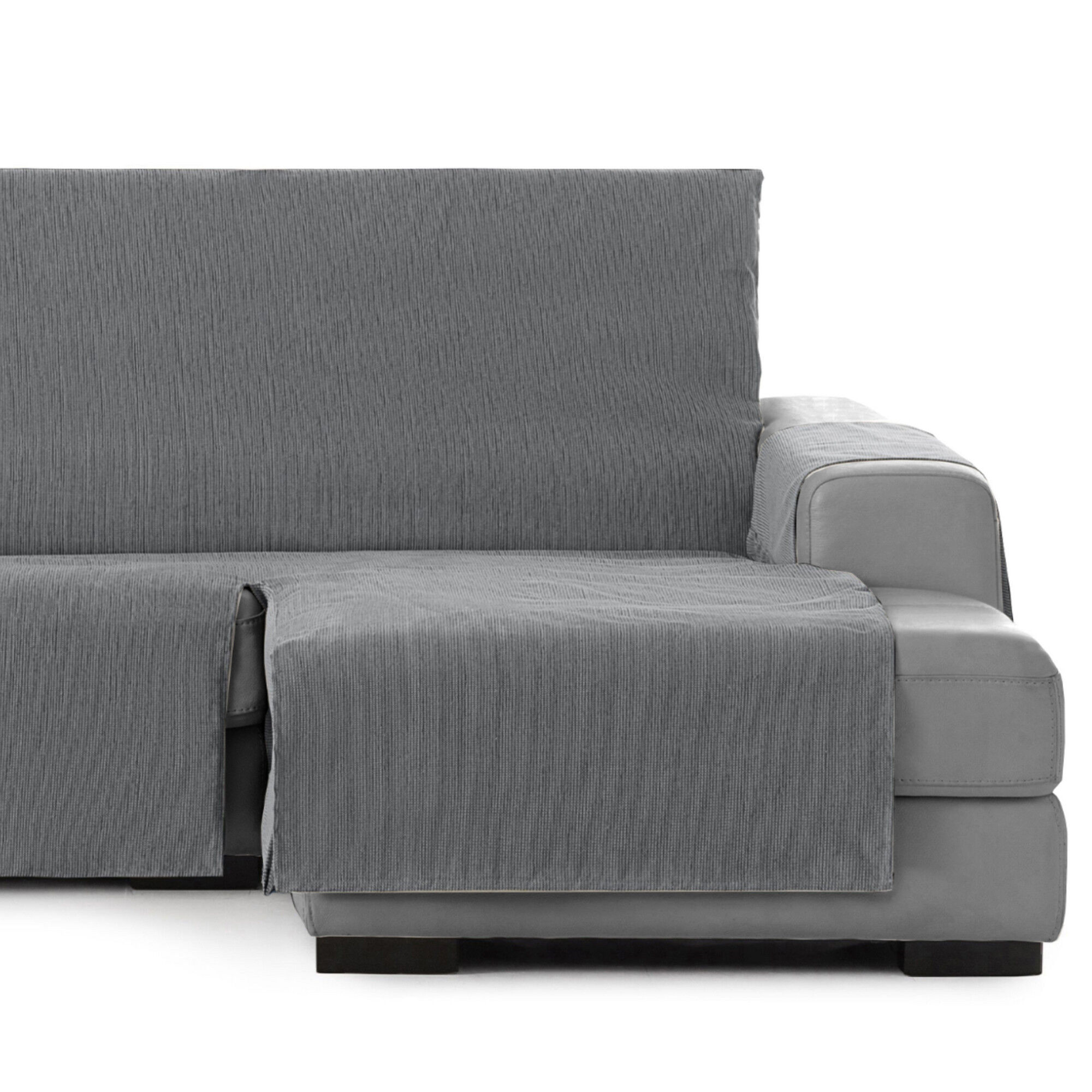 Vipalia Protector Funda Chaise Longue Lisa. Cubresofa Chenilla. Dise&ntilde;o Elite. Color Gris. Chaise Largo Derecha, , large Imagen numero 1