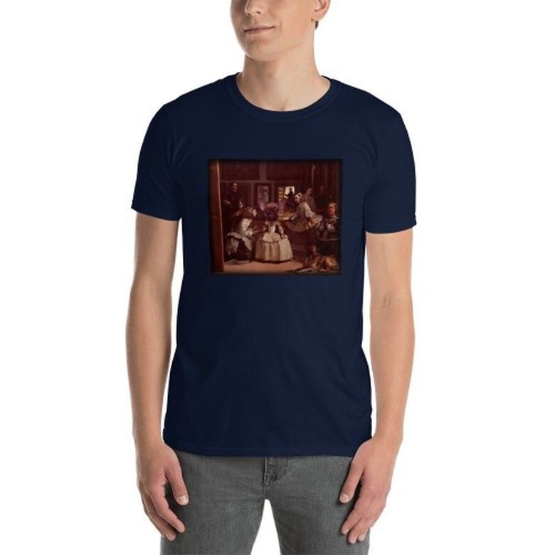 Mascochula camiseta hombre las meninas personalizada con tu mascota azul marino thumbnail