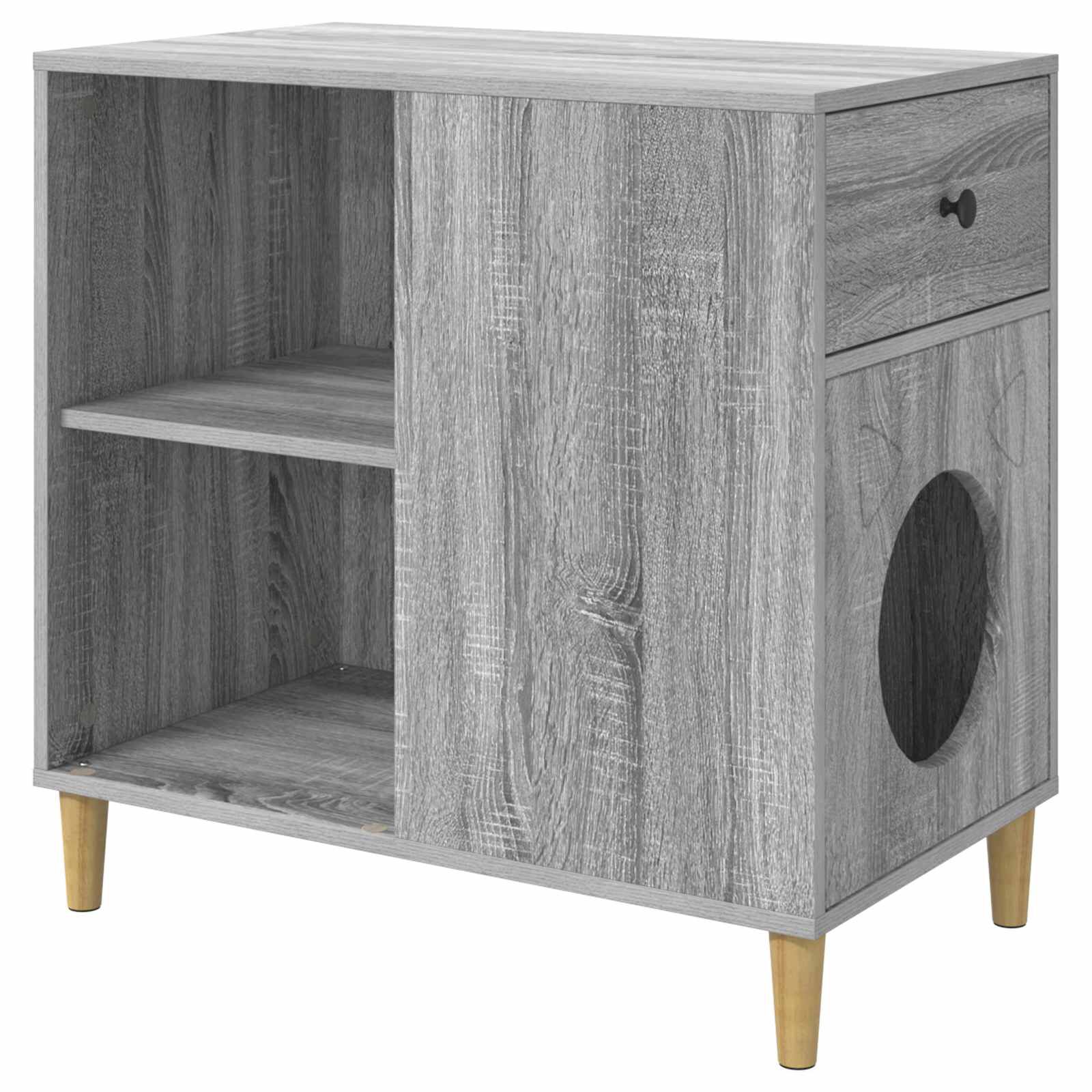 vidaXL Casa para Gatos Gris Sonoma 72 x 42.5 x 70 cm, , large Imagen numero 1