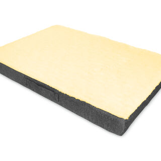 Gauty Cama Denim y pelo negro y beige para Perros y Gatos