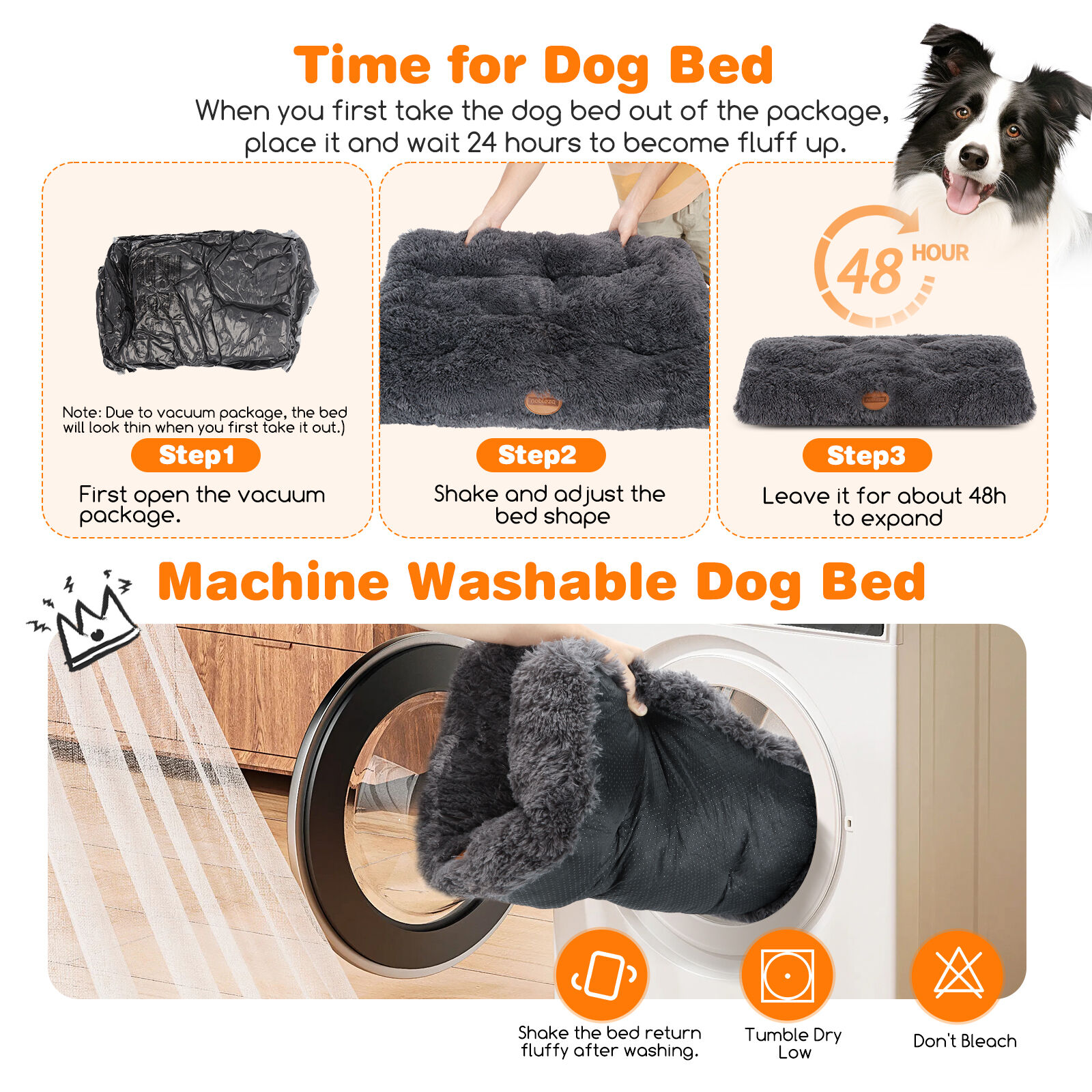 Nobleza Cama Lavable gris oscura para Perros thumbnail