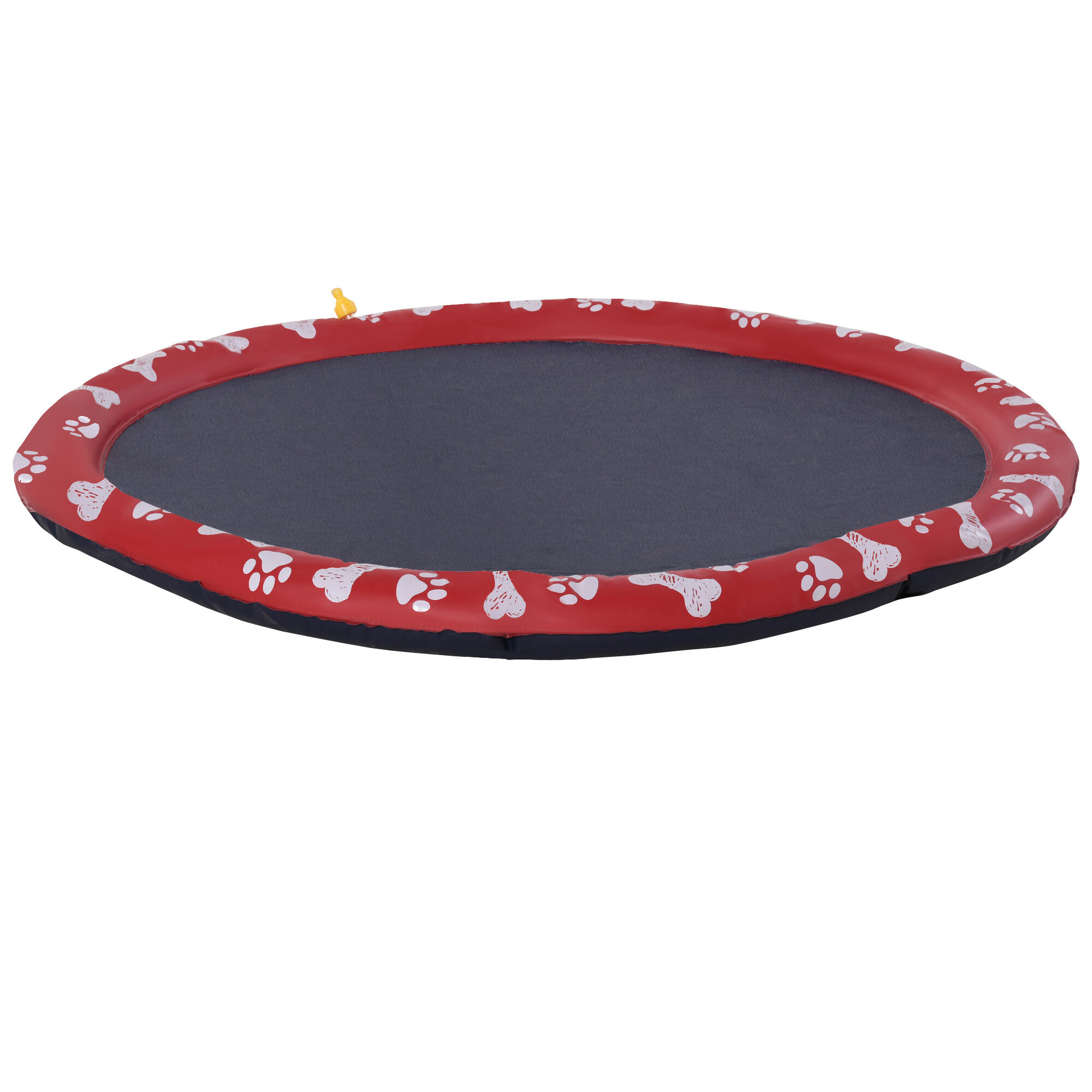 PawHut Splash Pad 150 cm Aspersor de Juegos de Agua con Rociador Tapete de Salpicaduras Piscina de Verano Port&aacute;til para Mascotas Perros Rojo., , large Imagen numero 3