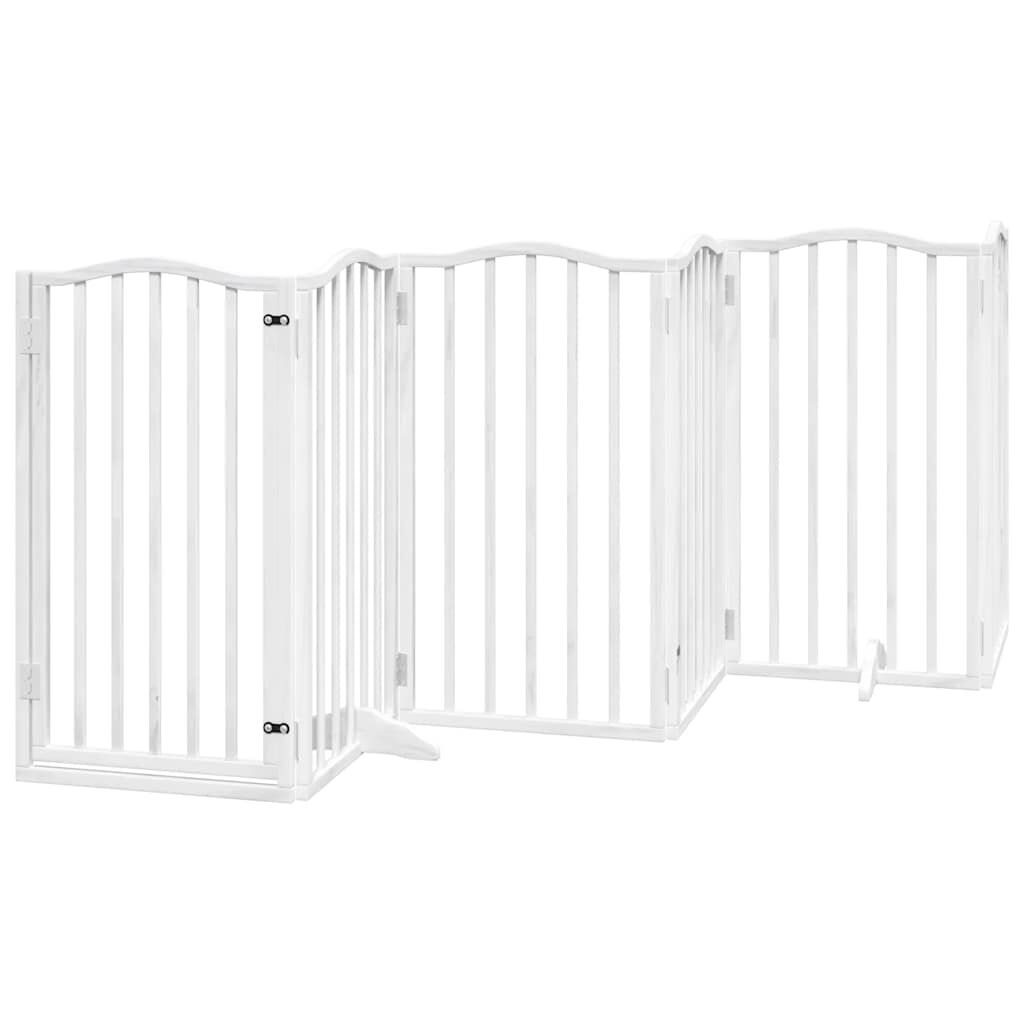 vidaXL Puerta de perros plegable 15 paneles madera &aacute;lamo blanca 750 cm, , large Imagen numero 5
