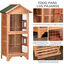 PawHut Jaula para Pájaros Pajarera de Madera con 3 Puertas 4 Perchas Bandeja Extraíble y Techo Asfáltico 80,5x57x153 cm Natural, , large indicador imagen numero 5